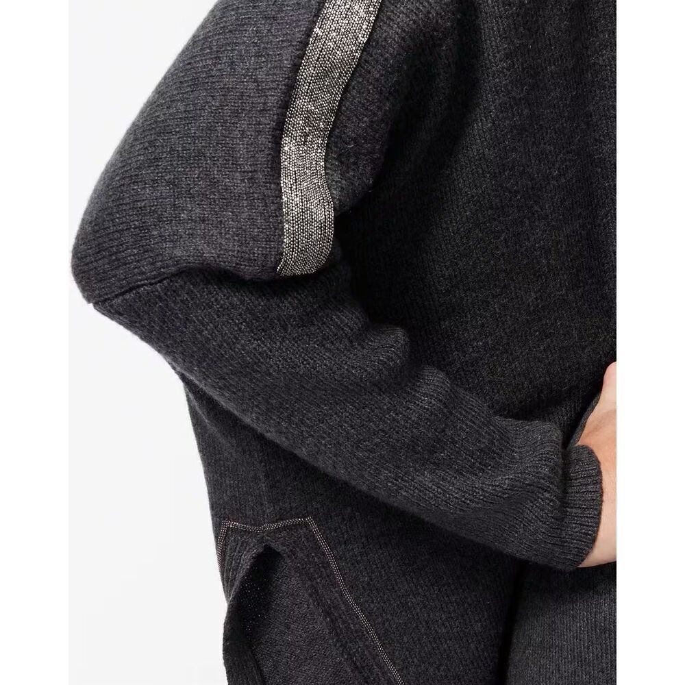 NWT Chicos Ball Chain Knit Poncho Grey L/ XL $118.00 - Picture 4 of 7
